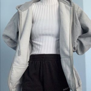 White F21 Striped Turtleneck